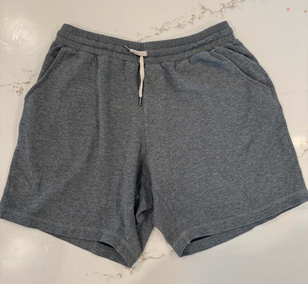 Linksoul Grey Heathered Knit Drawstring Lounge Shorts Size L